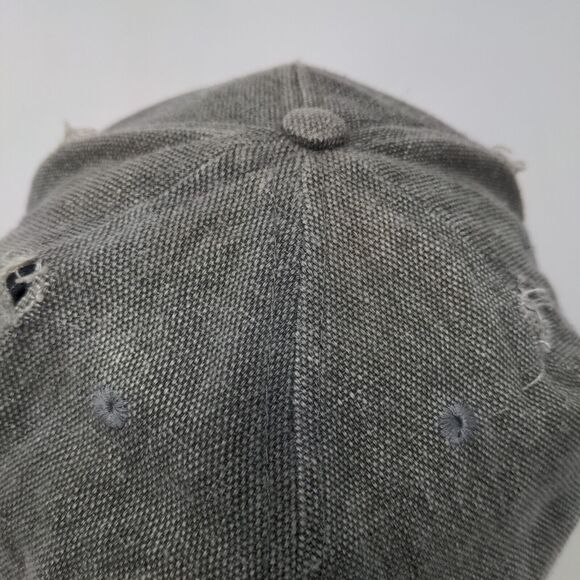 Unbranded Men's Snapback Hat Gray Adjustable Blank Distressed Accents - Picture 6 of 7